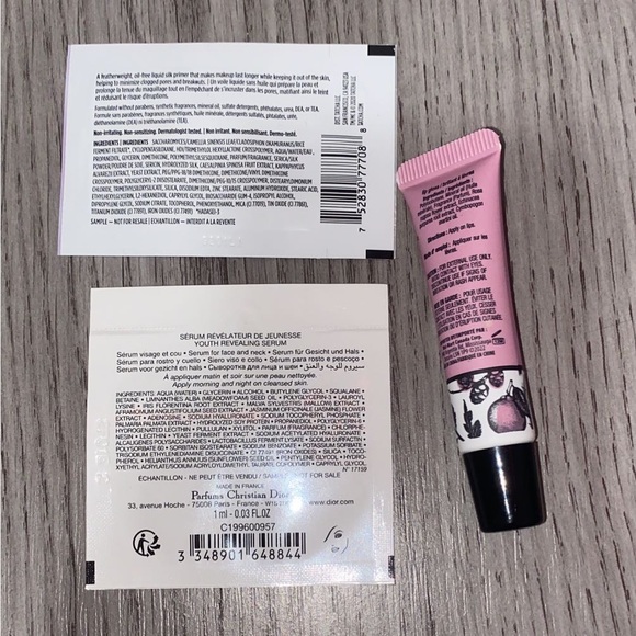 SEPHORA Samples (TACHA + DIOR) And A Rose Lipgloss FREE WITH PURCHASE - Picture 2 of 2